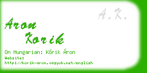 aron korik business card